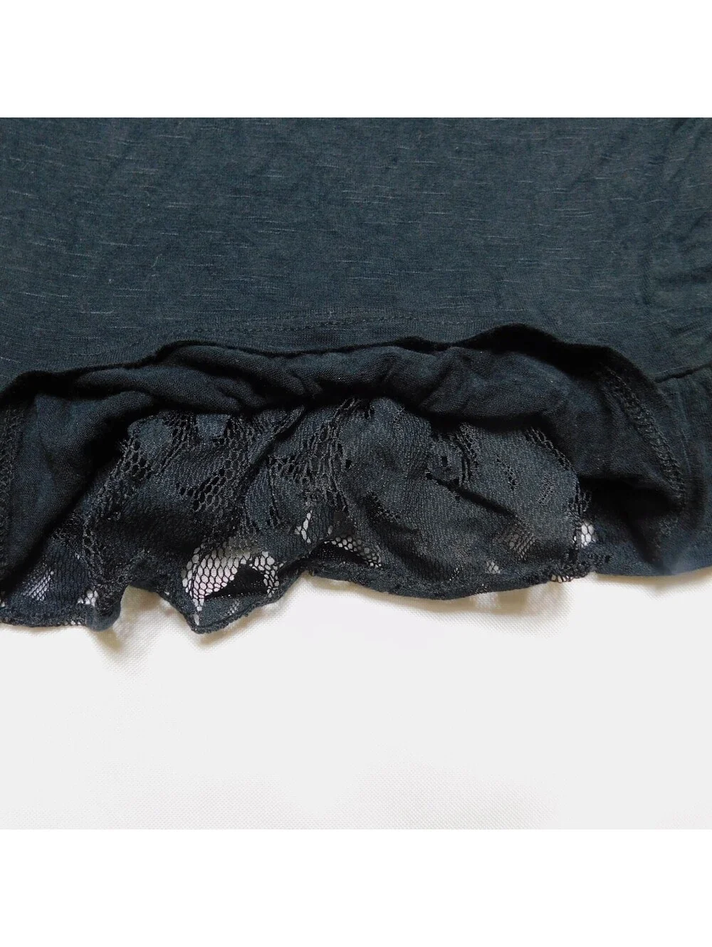 Art Class Girls Black Tank Top Size M 7/8 Crochet Lace Trim Ruffle Hem Camisole